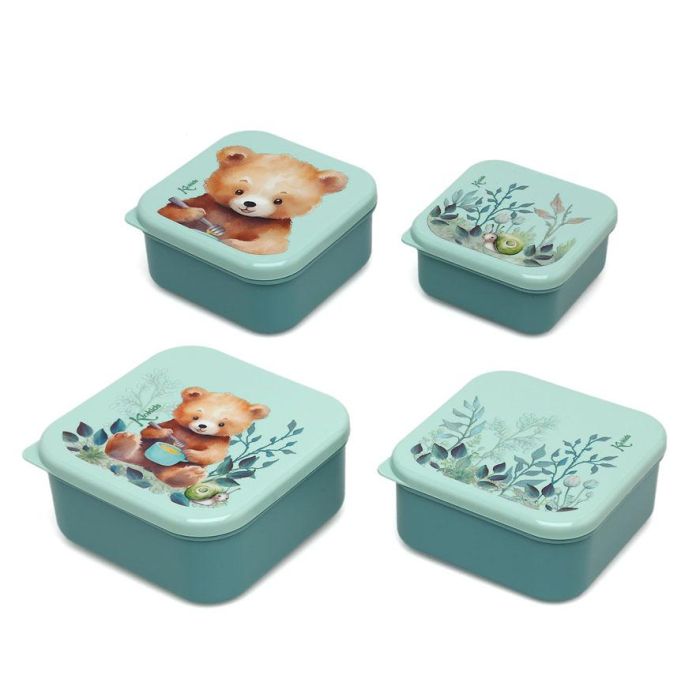 Set Porta-Alimentos 4 Unidades Oso Verde Salvia 2 Set Porta-Alimentos 4 Unidades Oso Verde Salvia 2