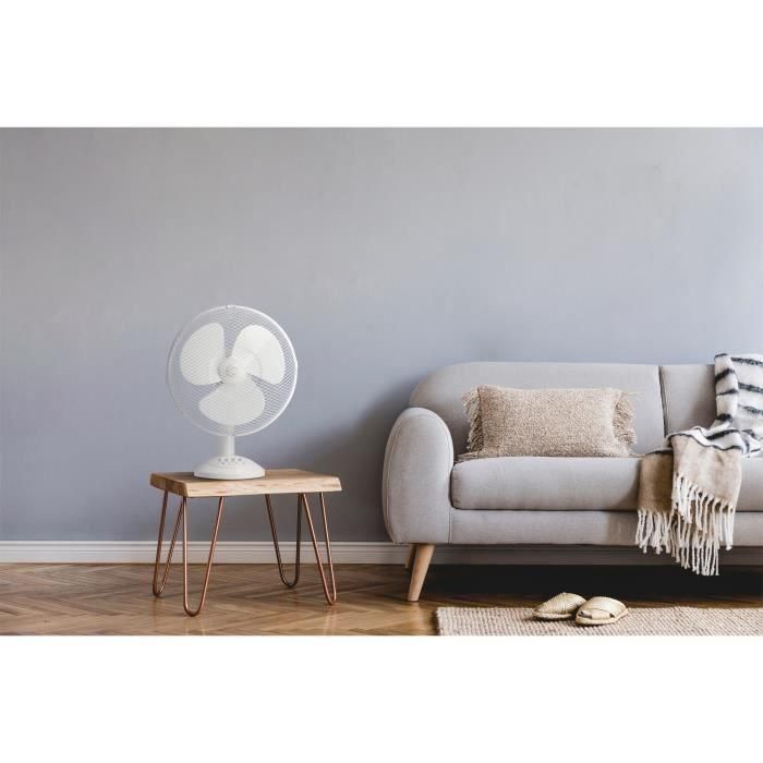 Ventilador de mesa OCEANIC - 40W - Diámetro 30 cm - 3 velocidades - Oscilante - Blanco 4 Ventilador de mesa OCEANIC - 40W - Diámetro 30 cm - 3 velocidades - Oscilante - Blanco 4