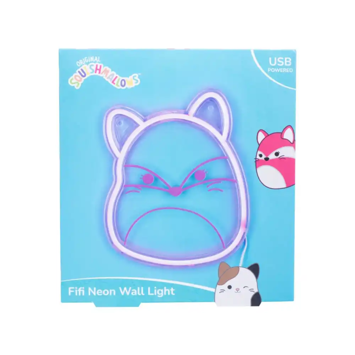 Wondee Lámpara Neón Squishmallow Fifi Zorra Rosa 22cm x 18cm x 2cm 4