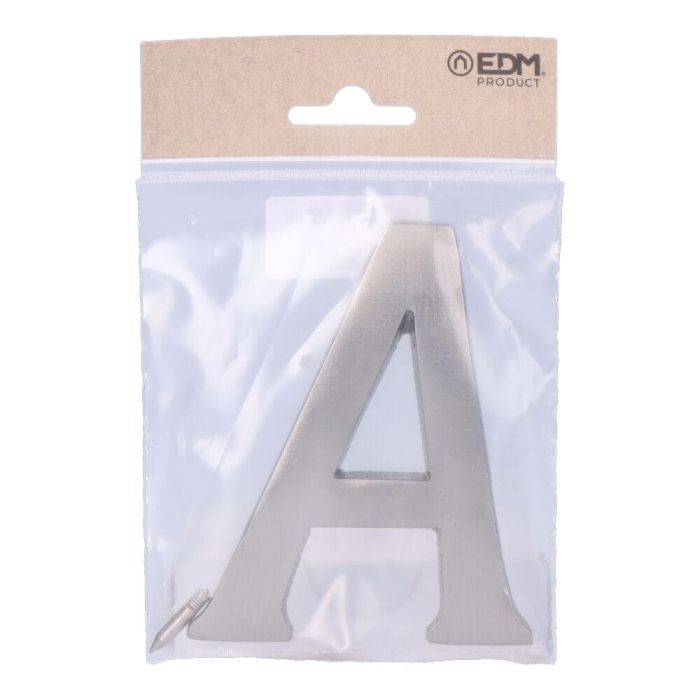 Edm Letra A Níquel Mate 10cm con Fijación Invisible 1