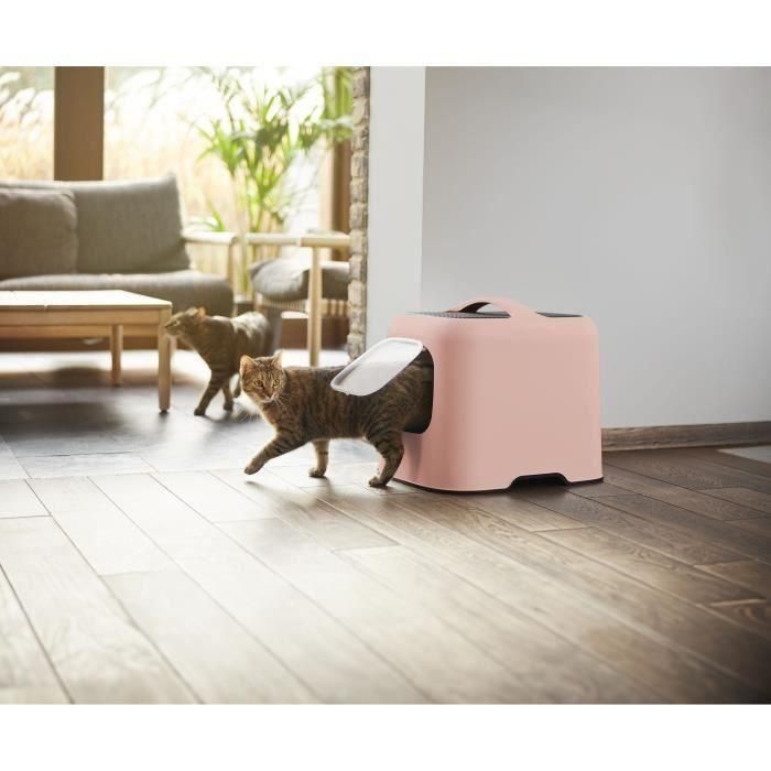 Rotho Mypet Arenero para Gatos Biala Eco Rosa, Plástico Reciclado, con Pala, Filtro de Carbón Anti-Olor y Puerta Magnética 1 Rotho Mypet Arenero para Gatos Biala Eco Rosa, Plástico Reciclado, con Pala, Filtro de Carbón Anti-Olor y Puerta Magnética 1