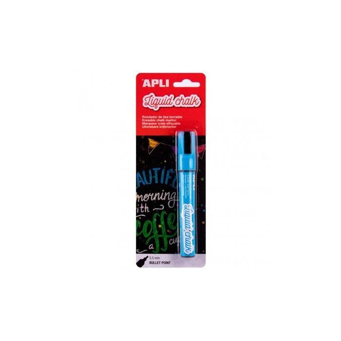 Apli Marcador De Tiza Líquida Punta Redonda 5,5 mm Azul Blíster 1 Ud Apli Marcador De Tiza Líquida Punta Redonda 5,5 mm Azul Blíster 1 Ud