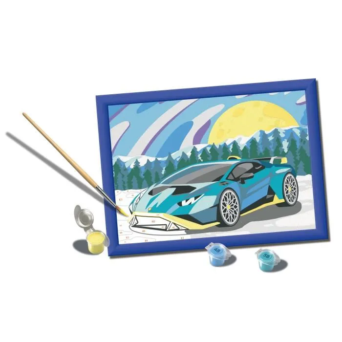 Ravensburger Kit de Pintura por Números CreArt Kids Lamborghini 18 x 24 cm, Art Number, a partir de 7 años, 25842