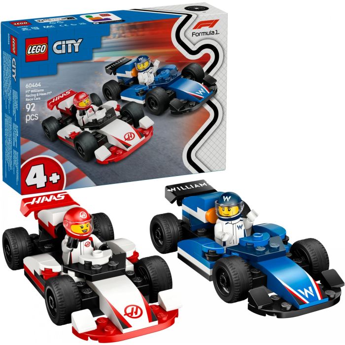 LEGO 60464 City Coches de Carreras F1 Williams Racing y Haas - Juguete para 4+ Años 2