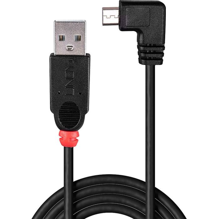 Lindy 2m USB 2.0 Cable - Tipo A a Micro-B, Ángulo Recto de 90 Grados 1