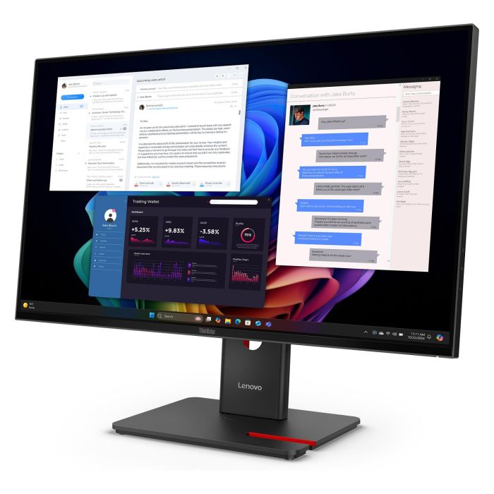 Lenovo Monitor T27UD-40 27" 4K UHD IPS USB-C, HDMI, DP, 100W Power Delivery, Antirreflectante, 6ms, Negro 1