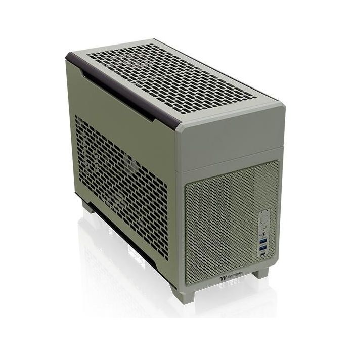 Thermaltake TR100 Caja Mini-ITX PC Mini Tower Verde Matcha, SPCC Acero, para Hogar/Oficina, USB 3.2 Gen1/Gen2 2