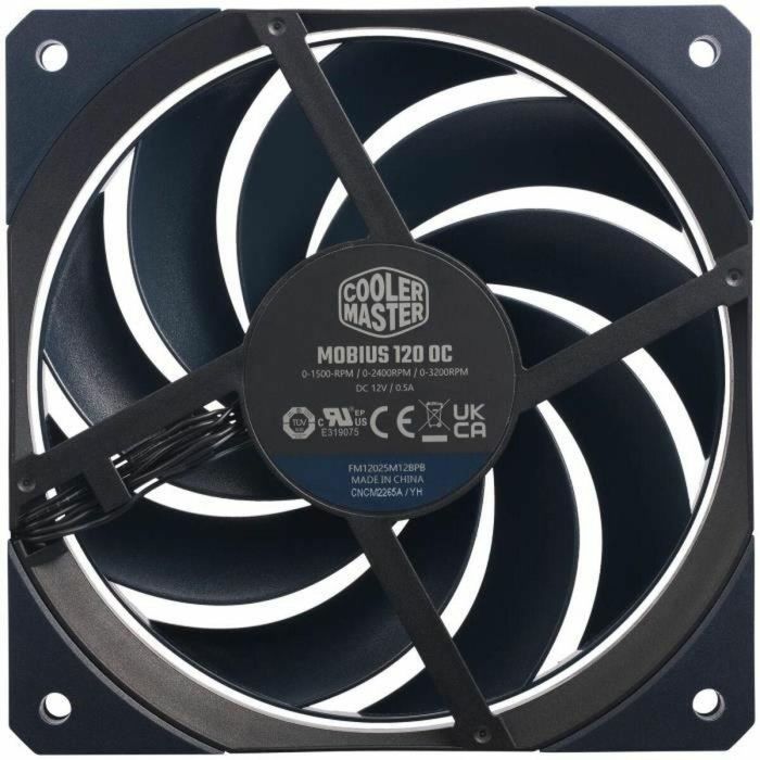 Cooler Master COO1688241292832 Mobius 120 OC - Ventilador de Refrigeración PC 120mm, 3 Velocidades, 3200 RPM Máx. 1