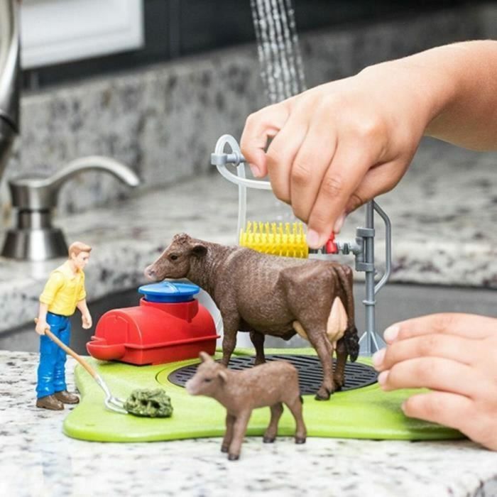 SCHLEICH 42529 FARM WORLD Estación de lavado de vacas con figura de vaca, ternero y figura humana 4 SCHLEICH 42529 FARM WORLD Estación de lavado de vacas con figura de vaca, ternero y figura humana 4