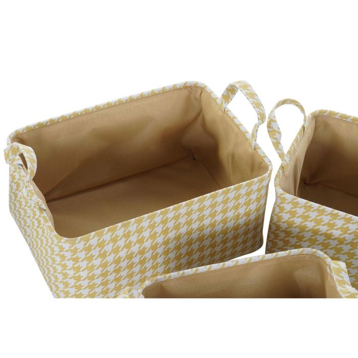 Cesta Basicos DKD Home Decor Gris Amarillo 30 x 20 x 40 cm Set de 3 (3 Unidades) 3