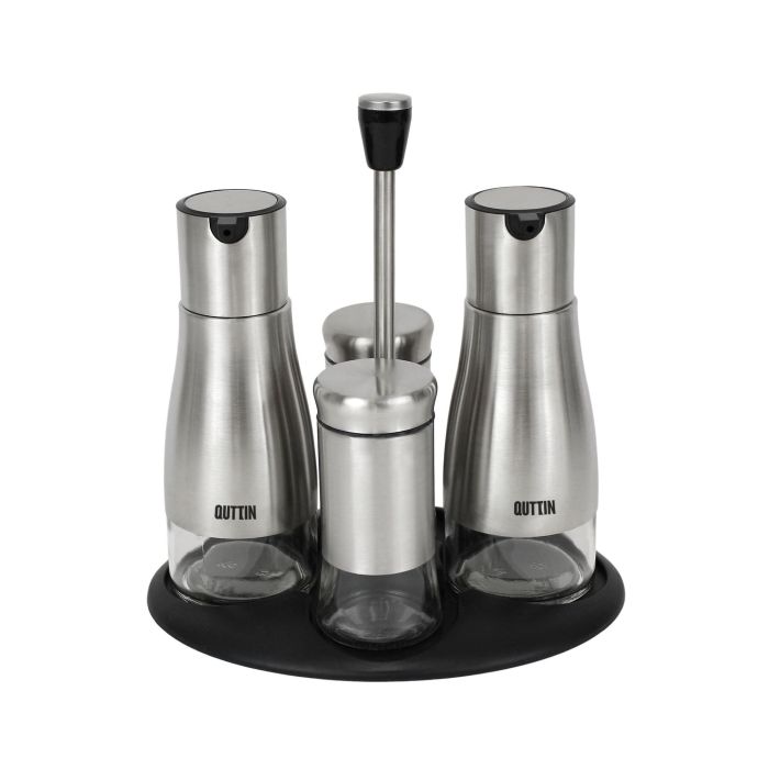 Quttin Set de 4 Dispensadores de Acero Inoxidable con Soporte - Ideal para Cocina y Mesa (8 Unidades) 7 Quttin Set de 4 Dispensadores de Acero Inoxidable con Soporte - Ideal para Cocina y Mesa (8 Unidades) 7