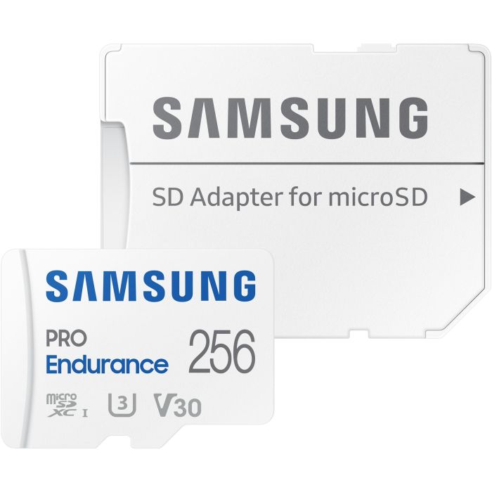 Samsung MB-MJ256KA/EU Tarjeta microSD PRO Endurance 256GB, 100/40 MB/s, U3 V30, 4K, p/ Vigilancia, CCTV y Cámara Coche, Adaptador SD 3