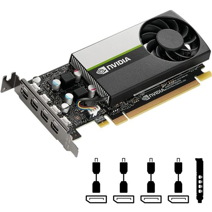 PNY VCNT1000-SB Quadro T1000 4GB GDDR6 Low Profile - Tarjeta Gráfica Profesional PCIe x16 3.0 4 PNY VCNT1000-SB Quadro T1000 4GB GDDR6 Low Profile - Tarjeta Gráfica Profesional PCIe x16 3.0 4
