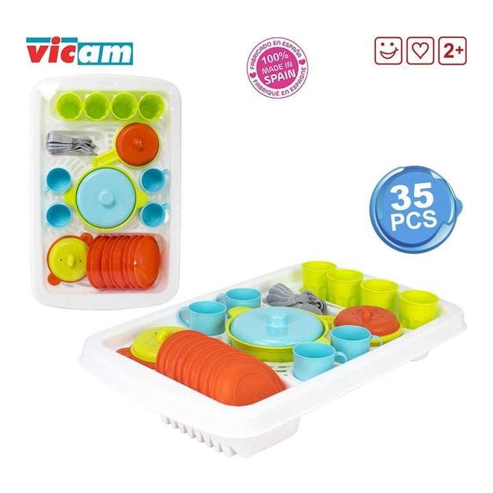 Vicam Escurridor Grande con 35 Piezas, 48x32x11 cm 1