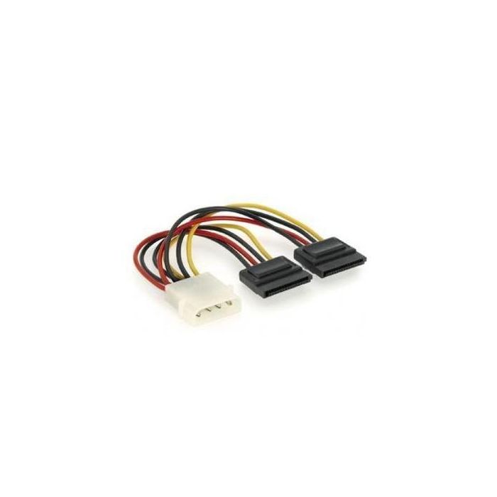 Gembird Cable de Alimentación Adaptador Plano 15 cm para 1x Molex a 2x Conectores SATA