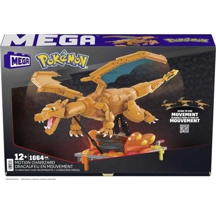 MEGA Bloks Pokémon Charizard Movimiento Hmw05 - Set de Construcción Mecanizado con Expositario (+12 Años) 2 MEGA Bloks Pokémon Charizard Movimiento Hmw05 - Set de Construcción Mecanizado con Expositario (+12 Años) 2