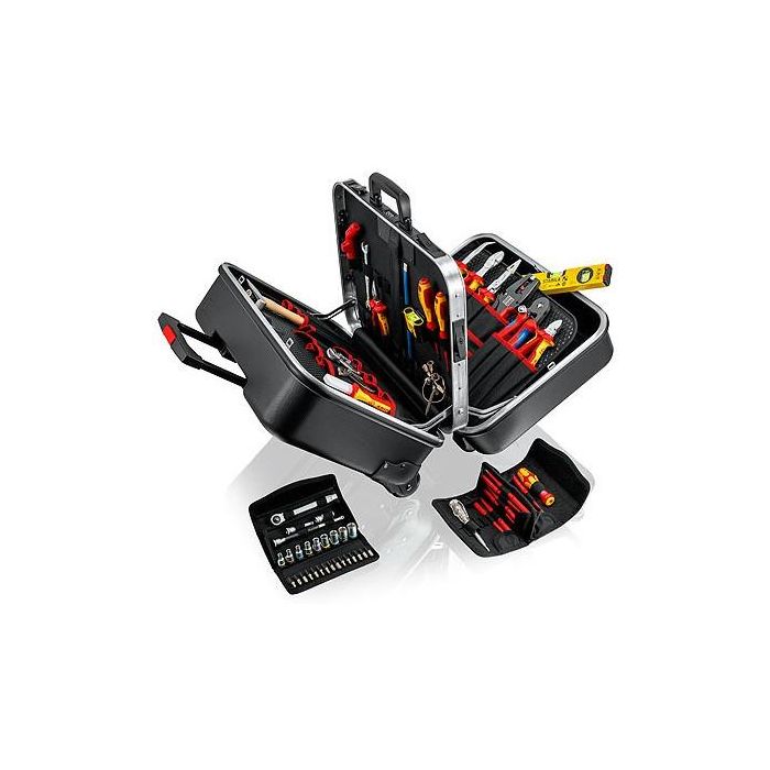 Knipex Maleta de Herramientas BIG Twin Move Elektro, 63 herramientas, Negra, ABS
