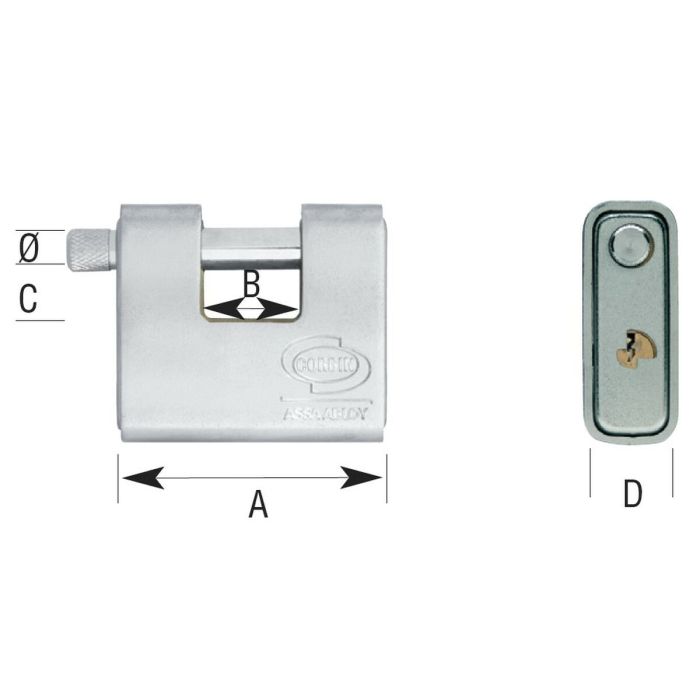 Candado de llave CORBIN Rectangular Latón Acero Blindado 1 Candado de llave CORBIN Rectangular Latón Acero Blindado 1