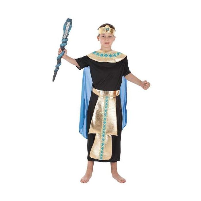 Creaciones Llopis Disfraz Faraón Infantil para Niños y Niñas Talla 4-6 años - Set Completo con Túnica, Capa, Cinturón y Corona