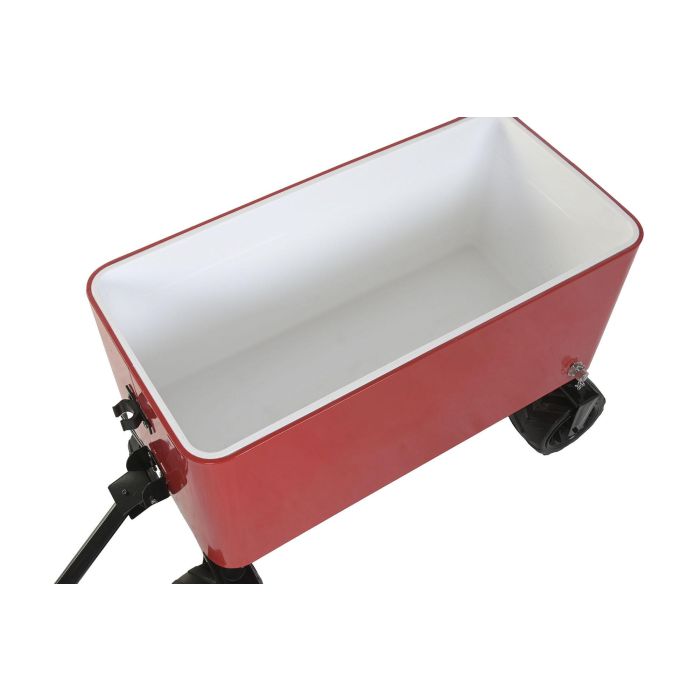 DKD Home Decor Nevera Rojo Negro 88 x 39 x 120 cm Metal PP Ruedas Desmontable