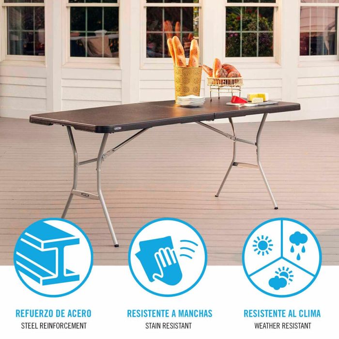Mesa Plegable Lifetime Negro 183 x 73 x 76 cm 2 Mesa Plegable Lifetime Negro 183 x 73 x 76 cm 2