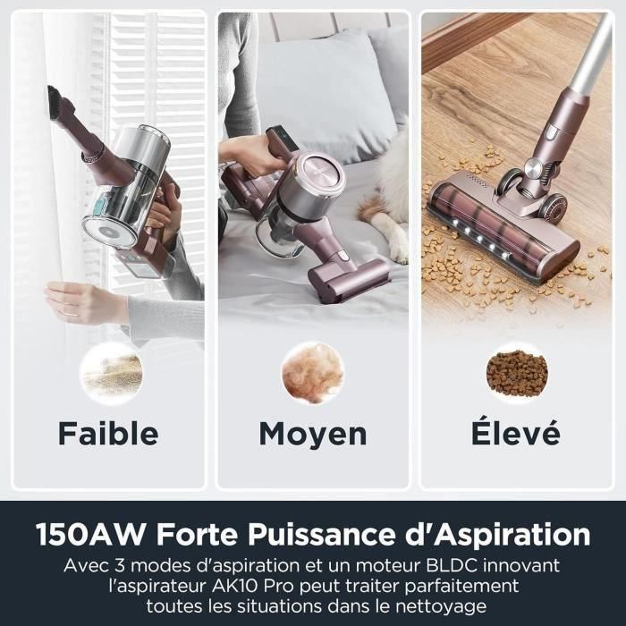 Eureka EUR1726232382587 Aspiradora sin Cable Plegable AK10 Pro - 29.000 Pa, 450 W, 82 dB 3