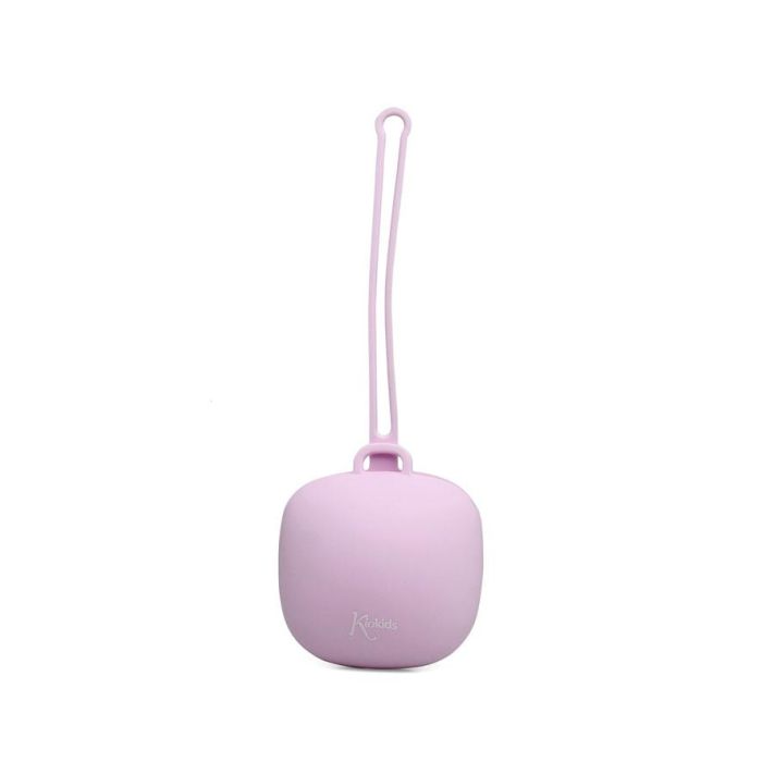 KioKids Portachupetes de Silicona Lavanda para 1 chupete, con Lazo para Colgar, Higiénico y Seguro, Apto Lavavajillas y Esterilizador, para Bebés +0 meses 1