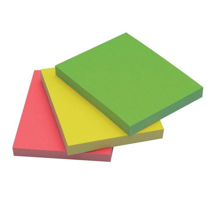 Bloc De Notas Adhesivas Quita Y Pon Q-Connect 38x51 mm Neon Pack De 3 Unidades Con 50 Hojas Por Color 3 Bloc De Notas Adhesivas Quita Y Pon Q-Connect 38x51 mm Neon Pack De 3 Unidades Con 50 Hojas Por Color 3