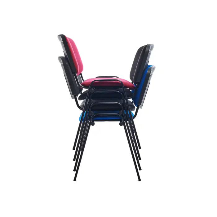 Rocada Silla Confidente Estructura Metálica Tapizada en Tela Ignífuga Negra 57x81x48 cm 2