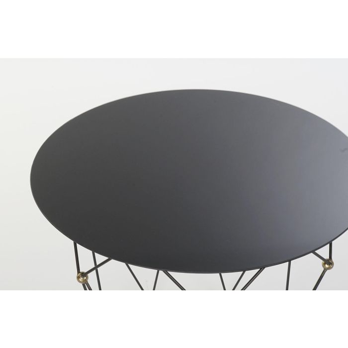 DKD Home Decor Mesita Auxiliar Estilo Loft en Metal y Cristal, Colores Negro y Dorado, Dimensiones 70x70x60 cm (Ancho x Largo x Alto) 1 DKD Home Decor Mesita Auxiliar Estilo Loft en Metal y Cristal, Colores Negro y Dorado, Dimensiones 70x70x60 cm (Ancho x Largo x Alto) 1