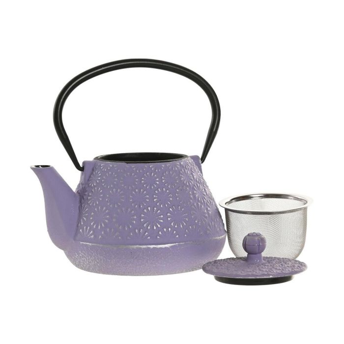 DKD Home Decor Tetera Oriental de Hierro Colado e Inox Malva Verde 600ml (2 Unidades) 12.5 x 15.5 x 15 cm 2