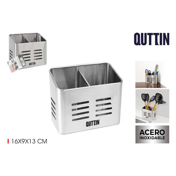 Quttin Bote Utensilios Inox 16 x 9 x 13 cm (12 Unidades) 0 Quttin Bote Utensilios Inox 16 x 9 x 13 cm (12 Unidades) 0