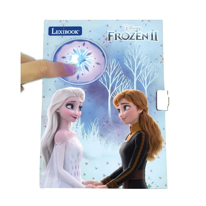 LEXIBOOK Diario Secreto Electrónico Frozen Disney +3 Años con Candado y Llave, Efectos de Luz 1