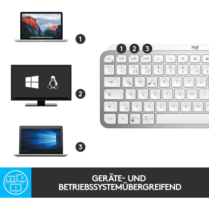Logitech MX Keys Mini - Tastatur - Hintergrundbeleuchtung Pale Gray 3