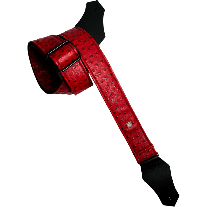 GETM Correa Guitarra/Bajo Ostrich Burgundy Polipiel Nailon Piel