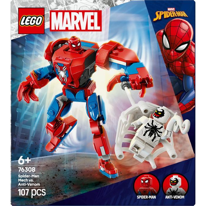 Lego Juego de Construcción Armadura Robótica de Spider-Man vs Anti-Venom Marvel para +6 años 10