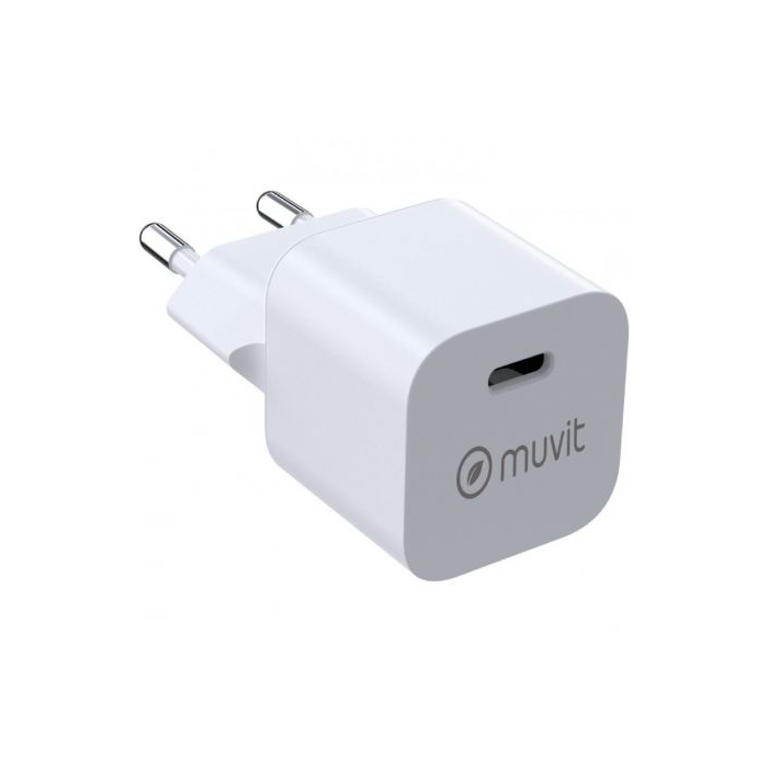 Cargador de Pared Muvit For Change MCACC0048/ 1xUSB Tipo-C/ 20W 0 Cargador de Pared Muvit For Change MCACC0048/ 1xUSB Tipo-C/ 20W 0