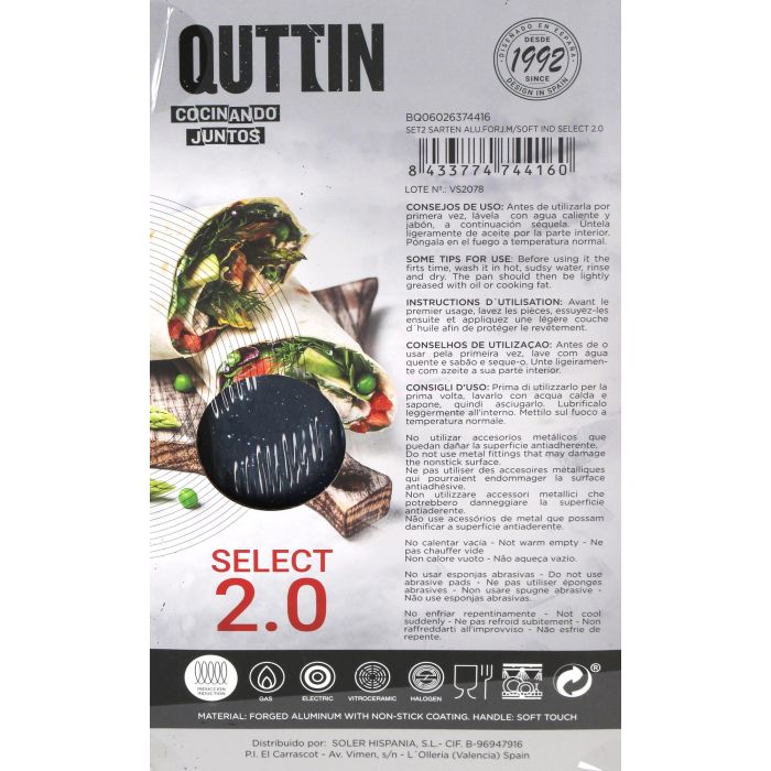 Set de 2 sartenes de aluminio forjado Quttin (4 Cajas) 7 Set de 2 sartenes de aluminio forjado Quttin (4 Cajas) 7