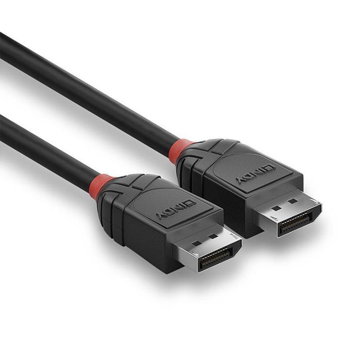 Lindy Cable DisplayPort 1.2 Black Line 3m - Soporta 4K@60Hz, 32 Canales Audio Dolby True HD, Triple Blindaje Cobre 2