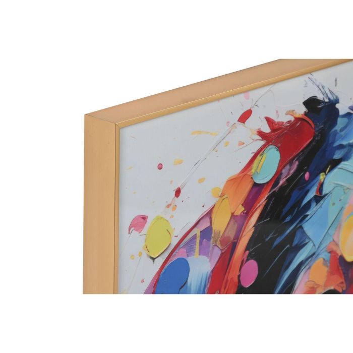 DKD Home Decor Cuadro Decorativo Moderno con Perro Multicolor Dorado de Aluminio y MDF 80x80x3.5 cm (2 Unidades) 3 DKD Home Decor Cuadro Decorativo Moderno con Perro Multicolor Dorado de Aluminio y MDF 80x80x3.5 cm (2 Unidades) 3