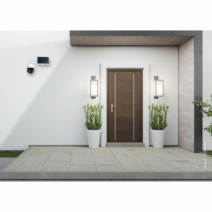 Chacon 2-IPCAM-DM02 Cámara de Exterior con Panel Solar WiFi para Vigilancia del Hogar Compatible con Google Home y Amazon Alexa 1