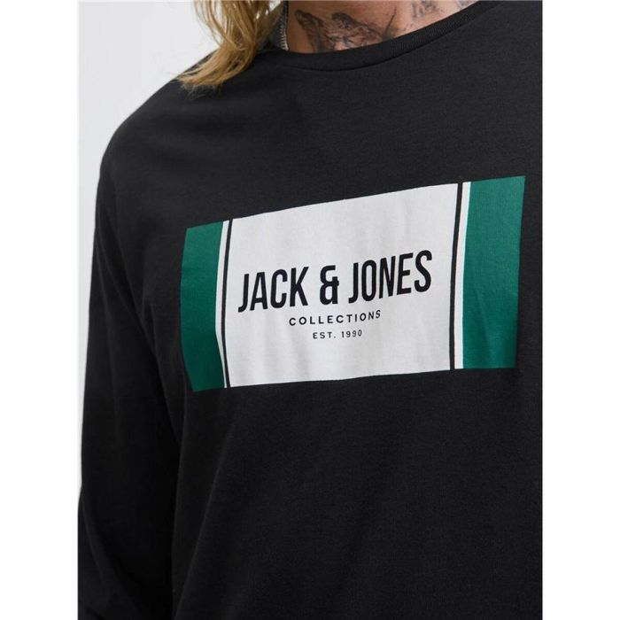 Camiseta de Manga Larga Hombre Jack & Jones Jjhayato Ls Crew Negro M 2