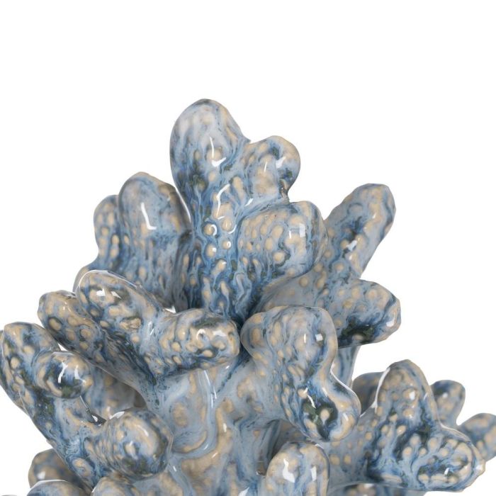 Figura Coral Azul Cerámica Decoración 16,50 X 16,50 X 32 cm