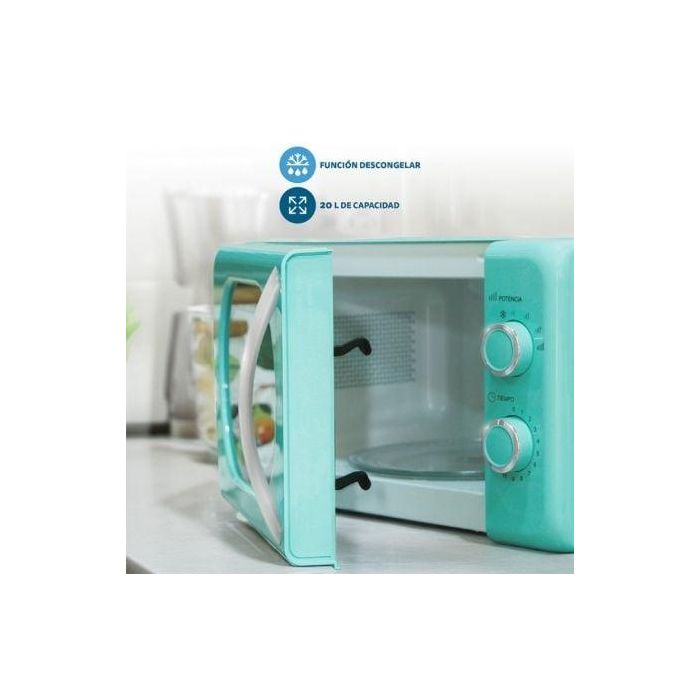 Microondas Grunkel Vintage MW-20AZUL/ 700W/ Capacidad 20L/ Verde 2 Microondas Grunkel Vintage MW-20AZUL/ 700W/ Capacidad 20L/ Verde 2