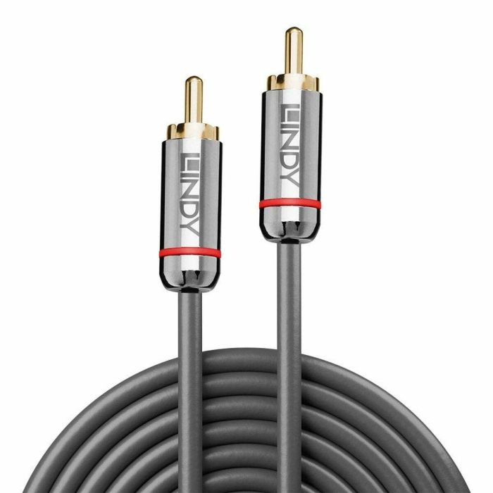 Lindy Cromo Line Cable de Audio Digital Phono de Alta Calidad 1m - Contactos Bañados en Oro 24K, Flexible y Libre de PVC/Halógenos 1