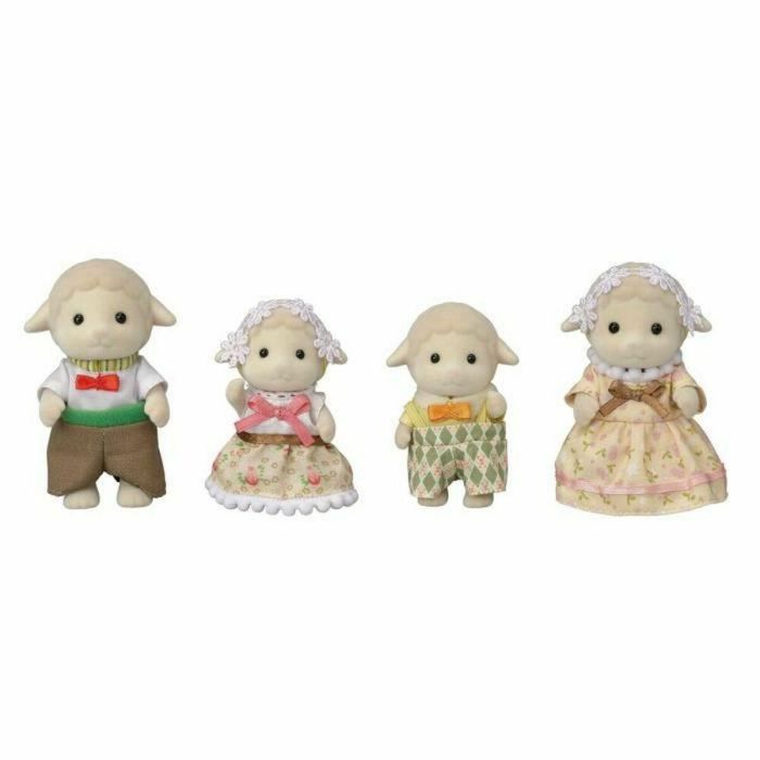 Sylvanian Families La Familia de las Ovejas - Set de 4 Figuras Articuladas: Mamá, Papá, Hijo e Hija
