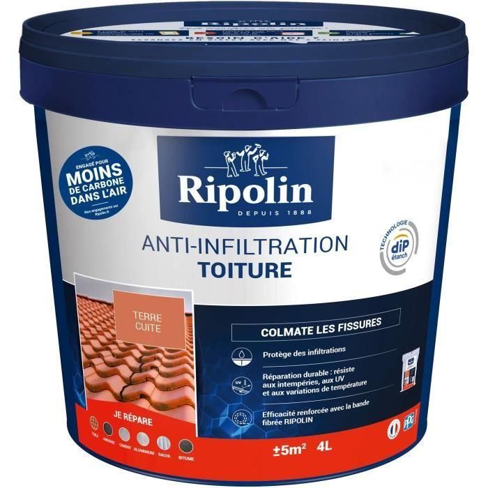 Ripolin RIP3174269070375 Pintura Impermeabilizante para Techos de Terracota 4 L Ripolin RIP3174269070375 Pintura Impermeabilizante para Techos de Terracota 4 L