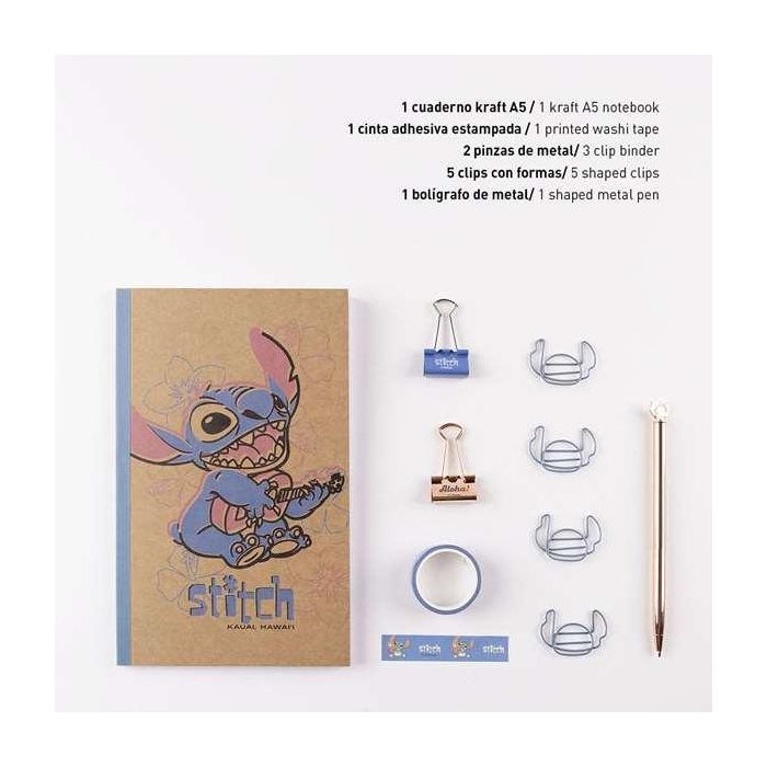 Set de Papelería Stitch 10 Piezas Azul 3