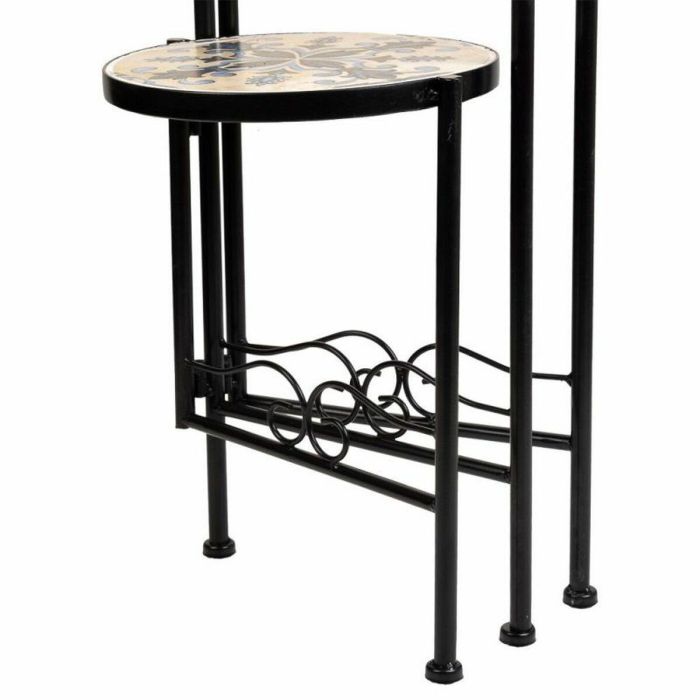 Soporte para Maceta Alexandra House Living Negro Hierro Azulejo 30 x 68 x 30 cm 2