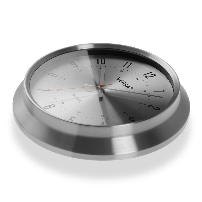 Reloj Aluminio Plateado 35 Cm Versa (2 Unidades) 1 Reloj Aluminio Plateado 35 Cm Versa (2 Unidades) 1